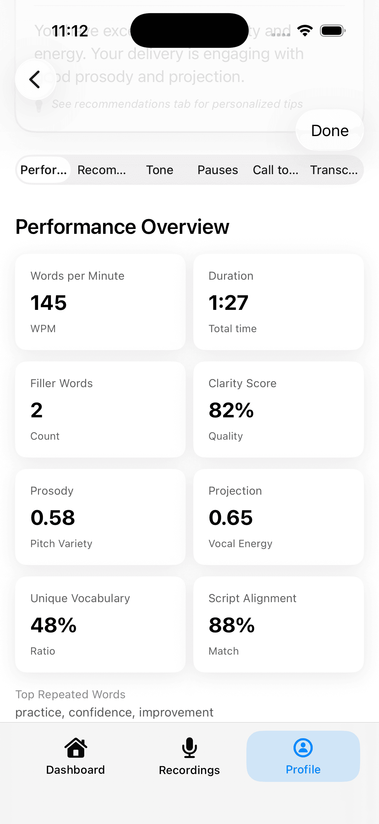 Real-time AI Analysis - SpechAI feature screenshot